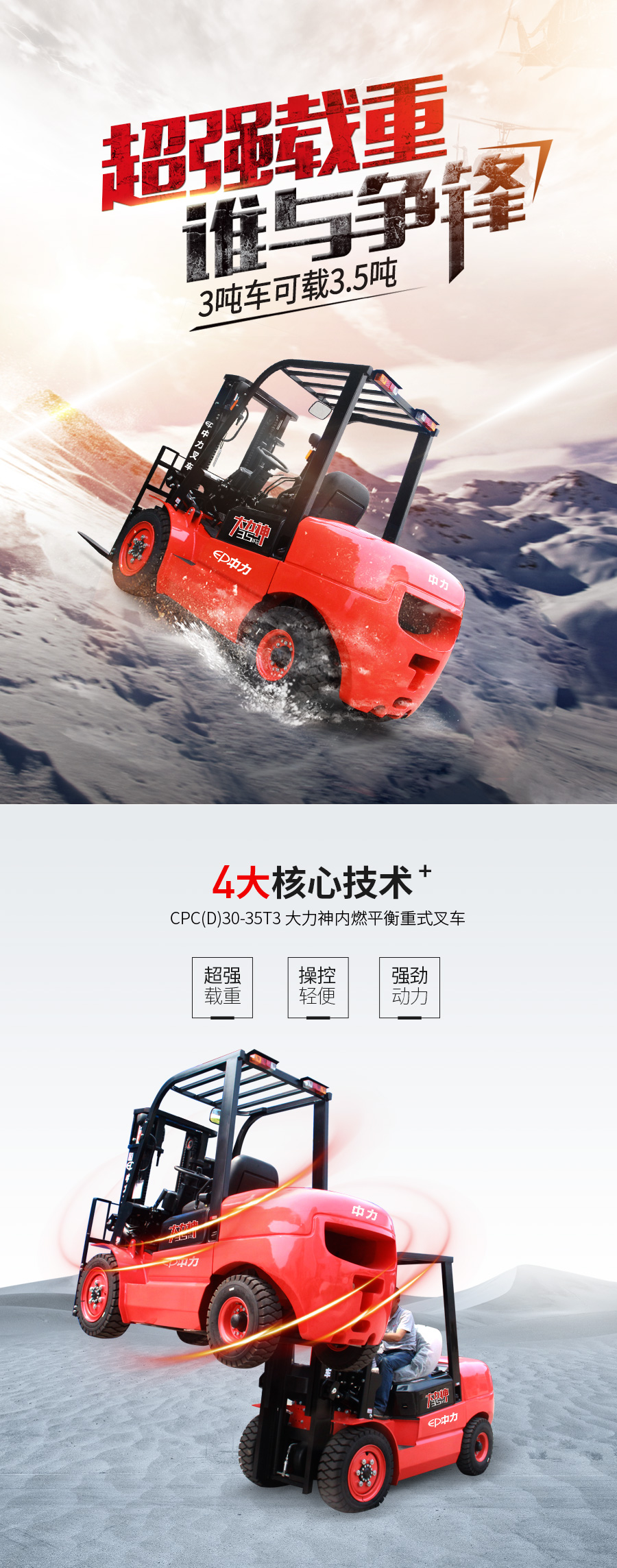Xe nâng dầu EP 3 tấn CPCD30T3