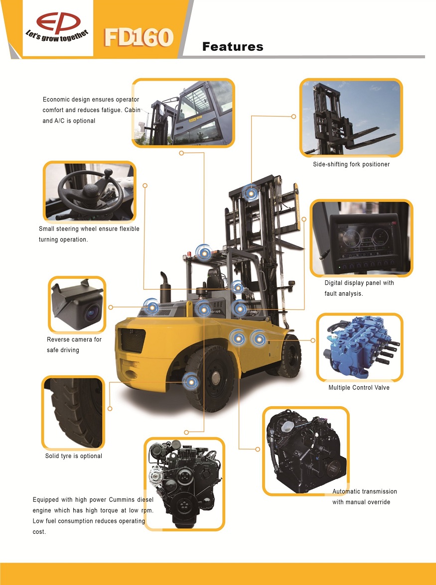 Xe nâng dầu EP 16 tấn FD160